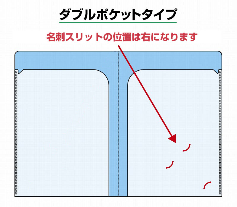 Wポケットクリアファイル展開図