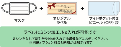 オリジナルラベル入りマスク 型抜き クリアファイル印刷のことなら印刷屋さんドットコム