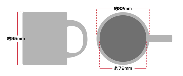 マグカップの大きさの目安