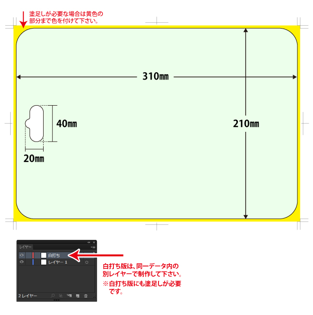 PPまな板テンプレート定型サイズ展開図