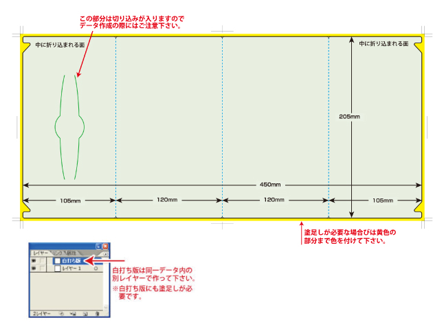 PPマスクケーステンプレートサイズ展開図