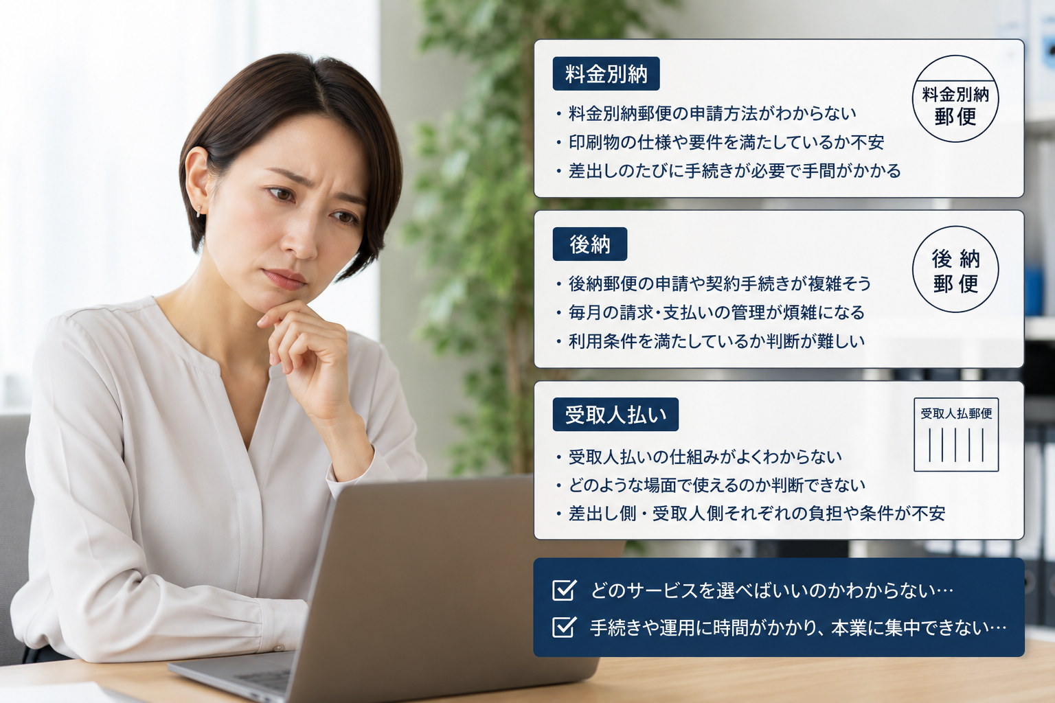 料金別納・後納・受取人払い対応サービス